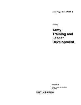 Army Regulation AR 350-1 Army Training and Leader Development August ...