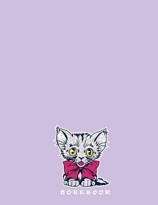 Notebook: Cute cat on purple cover and Dot Graph Line Sketch pages, Extra large (8.5 x 11) inches, 110 pages, White paper, Sketc Cover Image