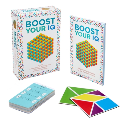 Boost Your IQ: Includes 64-Page Puzzle Book, 48 Cards and a Press-Out Tangram Puzzle to Test Your Brain Power By Eric Saunders Cover Image