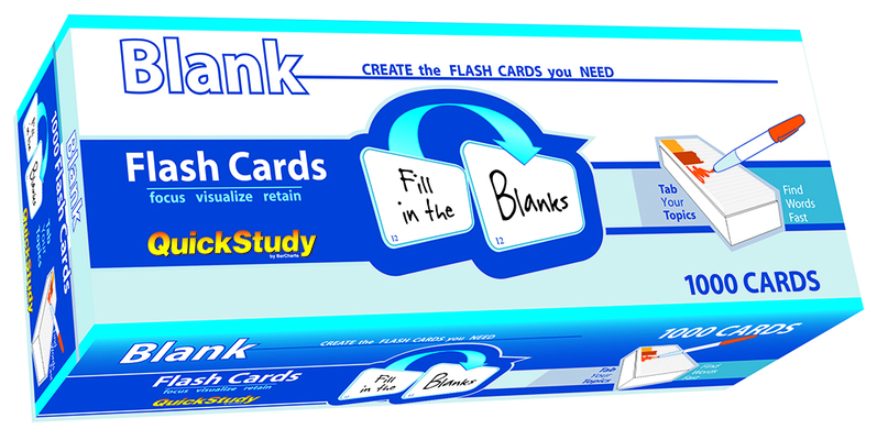 Blank Flash Cards - 1000 Cards: A Quickstudy Reference Tool By Barcharts Inc Cover Image