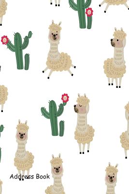 Address Book: Include Alphabetical Index with Cute Alpaca and Cactus Seamless Cover By Shamrock Logbook Cover Image
