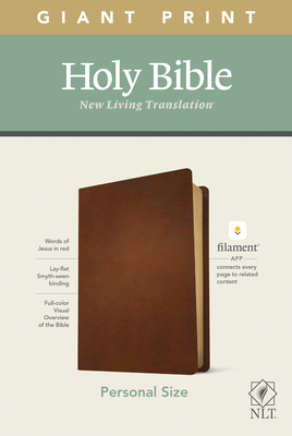 NLT Personal Size Giant Print Bible, Filament Enabled Edition (Genuine Leather, Brown) By Tyndale (Created by) Cover Image