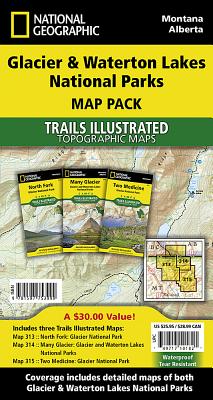 Glacier and Waterton Lakes National Parks [Map Pack Bundle] (National Geographic Trails Illustrated Map) Cover Image