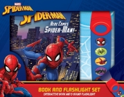 Marvel Spider-Man: Here Comes Spider-Man! Book and 5-Sound Flashlight Set [With Flashlight and Battery] Cover Image