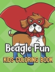 Beagle Fun Kids Coloring Book: Beagle in Super Costume Cover Color Book for Children of All Ages. Green Diamond Design with Black White Pages for Min By Greetingpages Publishing Cover Image