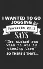 I Wanted to Go Jogging But Proverbs 28: 1 Says the Wicked Run When No One Is Chasing Them So There's That: Religious Notebook for Your Fit Runner Frie By Jogging Proverbs Cover Image