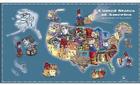 The Little Man In the Map - Wall Map: With Clues To Remember All 50 States Cover Image
