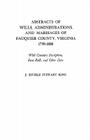 Abstracts of Wills, Administrations, and Marriages of Fauquier County, Virginia, 1759-1800 (Improved) By Junie Estelle Stewart King Cover Image