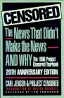 Censored 1996: The 1996 Project Censored Yearbook By Carl Jensen (Editor), Project Censored (Editor), Walter Cronkite (Introduction by), Tom Tomorrow (Illustrator) Cover Image