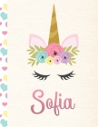 Sofia: Personalized Unicorn Sketchbook For Girls With Pink Name - 8.5x11 110 Pages. Doodle, Sketch, Create! Cover Image