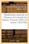 Association Française Pour La Société Des Nations. Manifestation Nationale By Association Pour Onu Cover Image