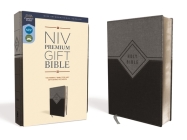 Niv, Premium Gift Bible, Leathersoft, Black/Gray, Red Letter Edition, Comfort Print Cover Image
