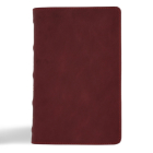 CSB Personal Size Bible, Holman Handcrafted Collection, Premium Marbled Burgundy Calfskin Cover Image