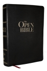 The Open Bible: Read and Discover the Bible for Yourself (Nkjv, Black Leathersoft, Red Letter, Comfort Print) Cover Image