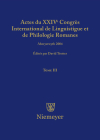 Actes Du XXIV Congrès International de Linguistique Et de Philologie Romanes. Tome III Cover Image