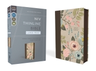 Niv, Thinline Bible, Large Print, Leathersoft, Floral, Zippered, Red Letter, Comfort Print By Zondervan Cover Image