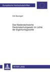 Das Niedersaechsische Denkmalschutzgesetz Im Lichte Der Eigentumsgarantie By Dirk Baumgart Cover Image