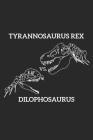 Eikland - Notes: Dinosaur fossil skeleton Tyrannosaurus Rex vs. Dilophosaurus - Notebook 6x9 dot grid Cover Image