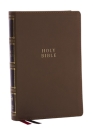 Nkjv, Compact Center-Column Reference Bible, Leathersoft, Brown, Red Letter, Thumb Indexed, Comfort Print By Thomas Nelson Cover Image