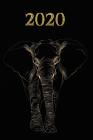 2020: Agenda semainier 2020 - Calendrier des semaines 2020 - Turquoise pointillé - Or noir, éléphant Cover Image