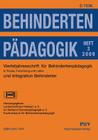 Behindertenpädagogik - Vierteljahresschrift für Behindertenpädagogik und Integration Behinderter in Praxis, Forschung und Lehre By Vds-Landesverband Hessen (Editor) Cover Image