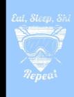 Eat, Sleep, Ski Repeat, Winter Snow Composition Notebook: 4x4 Quad Rule Graph Paper, 101 Sheets / 202 Pages By Slo Treasures Cover Image