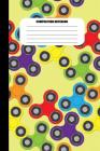 Composition Notebook: Fidget Spinners in Bright Colors (Yellow Background) (100 Pages, College Ruled) Cover Image