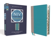 NIV Study Bible, Fully Revised Edition, Leathersoft, Teal/Gray, Red Letter, Thumb Indexed, Comfort Print Cover Image