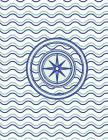 Compass Nautical Waves Notebook - 4x4 Graph Paper: 200 Pages 8.5 x 11 Quad Ruled Pages School Teacher Student Blue Green Ocean Sea Boating Adventure M Cover Image