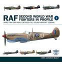 RAF Second World War Fighters in Profile: More Than 280 Highly Detailed Full Colour Aircraft Designs Cover Image