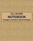 ALL-IN-ONE NOTEBOOK - Hexagon, Isometric, Dot Grid Pages: 4 Types Of Designing Paper In One Book - See The Back Cover For Samples - Tan Canvas By Simply Notebooks &. Journals Cover Image