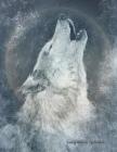 Composition Notebook: White Wolf Blue Moon, Large Composition Notebook College Ruled By Envision Journals Cover Image