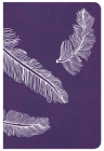 CSB Compact Ultrathin Bible for Teens, Plum Feathers LeatherTouch Cover Image