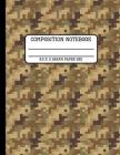 Composition Notebook Graph Paper 5x5: Brown and Green Pixel Camo Trendy Back to School Quad Writing Book for Students 8.5 x 11 inches By Full Spectrum Publishing Cover Image