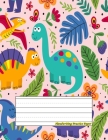 Handwriting Practice Paper: Perfect For preschool, kids, boys, girl ( Size 8.5 X 11 ) Design with Seamless Repeat Pattern With A Dinosaur Scene, P Cover Image