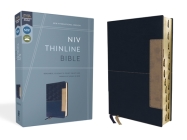Niv, Thinline Bible, Leathersoft, Blue, Red Letter, Thumb Indexed, Comfort Print By Zondervan Cover Image