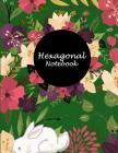 Hexagonal Notebook: Floral Beauty Green Cover, 1/4 Inch Hexagons Graph Paper Notebooks Large Print 8.5