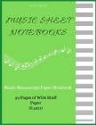 Music Sheet Notebooks: Music Manuscript Paper Notebook: 99 Pages of Wide Staff Paper (8.5x11): Notebook for Musicians: perfect for learning ( By Dass Music Cover Image