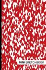Mini Sketchbook: For Ideas, Drawing & Doodles & More, Mini-Sketch Pad (6 x 9 inches), Marble (Red) - [Professional Binding] Cover Image