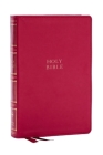Nkjv, Compact Center-Column Reference Bible, Dark Rose Leathersoft, Red Letter, Comfort Print (Thumb Indexed) By Thomas Nelson Cover Image