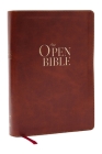 The Open Bible: Read and Discover the Bible for Yourself (NKJV Brown Leathersoft, Red Letter, Comfort Print) Cover Image