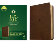 NLT Life Application Study Bible, Third Edition, Large Print (Leatherlike, Rustic Brown Leaf, Red Letter) Cover Image