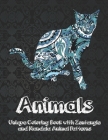 Animals - Unique Coloring Book with Zentangle and Mandala Animal Patterns Cover Image