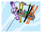 Rocky Mountain Quad Ski Lift Art Print 11x14 Cover Image