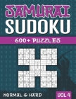 Samurai Sudoku: Sudoku Book for Adults with 600+ 5 in 1 Sudoku - Normal and Hard - Vol 4 By Visupuzzle Books Cover Image