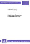 Studien Zum Deutschen Aus Kontrastiver Sicht (Europaeische Hochschulschriften / European University Studie #86) Cover Image