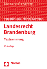 Landesrecht Brandenburg: Textsammlung By Alexander Von Brunneck (Editor), Ines Hartel (Editor), Matthias Dombert (Editor) Cover Image