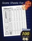 Score Sheets For Yahtzee: Dice Game 100 score card, Amazing Game recorder yardzee score keeper book Score Record Sheets Size 8.5 x 11 for Kids a Cover Image