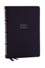 Nkjv, Compact Center-Column Reference Bible, Black Genuine Leather, Red Letter, Comfort Print (Thumb Indexed) Cover Image