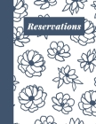 Reservations: Stylish Restaurant Table Reservation Book with Modern Floral Line Art Cover Design in Blue By Sweet Lark Studio Cover Image